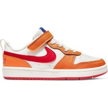 Nike Court Borough Low 2 Leather Sneaker Hakiki Deri Lastik Ipli Bantlı Unisex Spor Ayakkabı Turuncu
