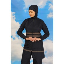 Moda Çizgi Kadın Tam Tesettür Mayo Lacivert 31061