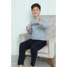 Moda Çizgi Erkek Çocuk Penye Pijama Takım 20415