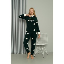 Moda Çizgi Welsoft Polar Kadın Kapşonlu Pijama Takımı 8512