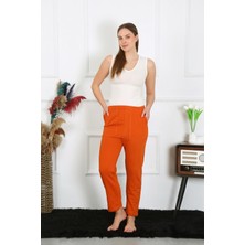 Moda Çizgi Kadın Pamuk Cepli 3 Iplik Alt Eşofman Kremit 27510