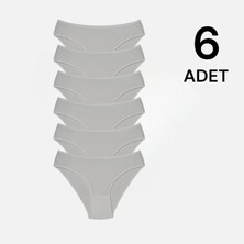Erdenay Tekstil Penye Licralı Kadın Bikini Külot 6'lı - Beyaz