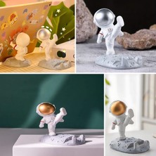 WİderMarkt Astronot Figürlü Telefon ve Tablet Tutucu - Dekoratif Masaüstü Stand, Şık Tasarım