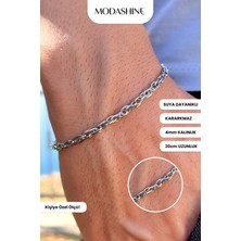 Kararmaz Çelik Unisex Bileklik Gümüş Renk - Suya Dayanıklı