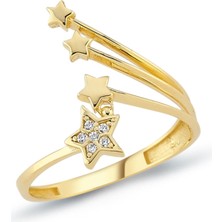 Oroline Kuyumculuk 14 Ayar Kayan Yıldızlar Altın Kadın Yüzük