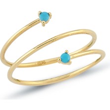 Oroline Kuyumculuk 8 Ayar Sarmalk Desenli Minimal Kadın Altın Yüzük