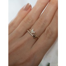 Oroline Kuyumculuk 8 Ayar Kelebek Desenli Minimal Altın Yüzük