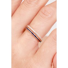 Oroline Kuyumculuk 8 Ayar Alyans Tarz Mineli Taşlı Kadın Altın Yüzük