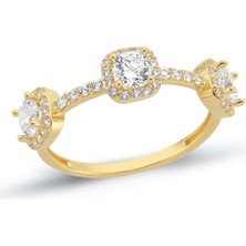 Oroline Kuyumculuk 8 Ayar Modern Taşlı Kadın Altın Eklem Yüzük