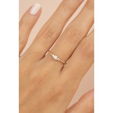 Oroline Kuyumculuk 8 Ayar Taşlı Minimal Kadın Altın Eklem Yüzük