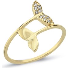 Oroline Kuyumculuk 8 Ayar Minimal Taşlı Kadın Altın Yüzük