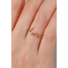 Oroline Kuyumculuk 8 Ayar Love Yazılı Kadın Altın Yüzük