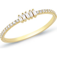 Oroline Kuyumculuk 14 Ayar Sıra Taşlı Altın Kadın Eklem Yüzük