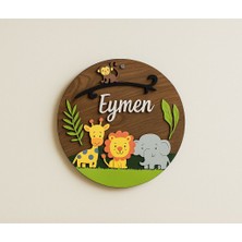 Mart Dekorasyon Safari Temalı Yenidoğan, Çocuk, Bebek Kapı Süsü ve Duvar Panosu