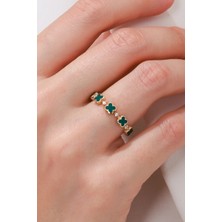 Oroline Kuyumculuk 8 Ayar Mineli Kadın Altın Minimal Yüzük