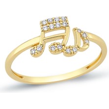 Oroline Kuyumculuk 14 Ayar Müzik Notası Desenli Altın Yüzük