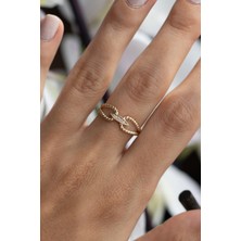 Oroline Kuyumculuk 14 Ayar Burgu Desenli Minimal Altın Kadın Yüzük