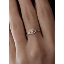 Oroline Kuyumculuk 8 Ayar Göz Desenli Kadın Trend Altın Yüzük