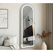 Esenhome DECOR Beyaz Çerçeveli Beyaz Ledli Oval Duvar Aynası 60x180 cm