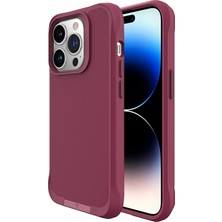 Bix iPhone 15 Pro Max Vortex Magsafe Kılıf Stand Özellikli 3x Korumalı Mikro Fiber Iç Yüzey Kırmızı