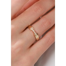 Oroline Kuyumculuk 8 Ayar Taşlı Minimal Altın Eklem Yüzük