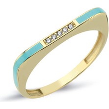 Oroline Kuyumculuk 14 Ayar Mineli Minimal Kadın Altın Yüzük