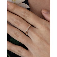 Oroline Kuyumculuk 8 Ayar Paralel Şık Kadın Altın Yüzük