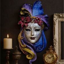 Uretti - Hülya 6683 El Yapımı Maskeli Çingene Melek Duvar Maskesi / Dekoratif Obje - 15 x 32CM