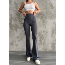 Betnur Kadın Dalgıç Kumaş Şardonlu Ispanyol Paça Tayt