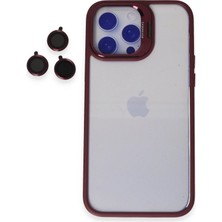 iPhone 14 Pro Kılıf Roblox Lens Standlı Kapak - Bordo