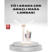 Epilons Kısılabilir LED Masa Lambası – Kalemlik ve Telefon Standlı, Göz Yormayan Işık