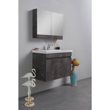 Livea Marmol Banyo Dolabı Seti Beton Gri 80 cm