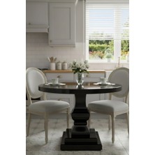 Ahlat Ağacı Ahşap Atölyesi Beyaz Yuvarlak Mutfak ve Yemek Masası Elegant Serisi Klasik ve Modernin Eşsiz Uyumu Sınırlı Stok, Avantajlı