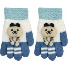 Gigi Giyim Aslan Detay Örme Yün Unisex Çocuk Eldiven