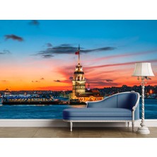 Grown Gün Batımı Kız Kulesi Şehir Manzarası Duvar Kağıdı