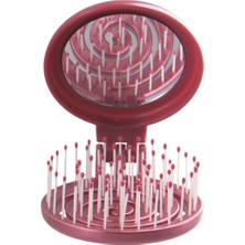 Proco Beauty Makaron Metalik - Üç Boyutlu 3D Esnek Aynalı Çanta Boy Saç Fırçası - Compact Detangler