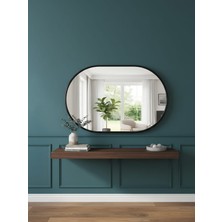 Esenhome DECOR Siyah Çerçeveli Elips Duvar Aynası 60X90CM