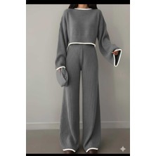 Newco New Deux Kadın Çoban Dikiş Detaylı Triko Takım