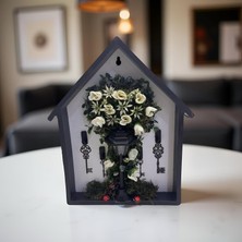 Florivya Design Ev Formunda Işıklı Dekoratif Duvar Objesi