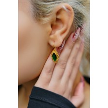 Uzundağ Kuyumculuk 14 Ayar Altın Telkari Zümrüt Küpe