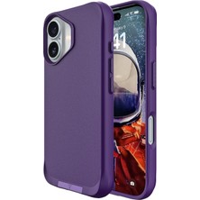 Bix iPhone 16 Plus Vortex Magsafe Kılıf Stand Özellikli 3x Korumalı Mikro Fiber Iç Yüzey Koyu Mor