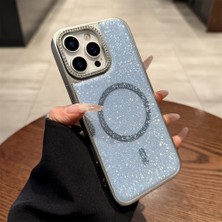 KumOziShop Iphone 15 Promax Uyumlu Hologramlı Simli Taşlı Kılıf