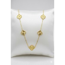 Ares 01 Store Altın Renk Yonca Çelik Kolye