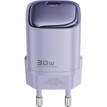 Realpower Gan 30W Usb-C Hızlı Şarj Cihazı ve Kablo Set Mor (Usb-C - Usb-C 60W Kablo) TCS30WPU