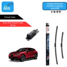 Alfa Romeo Stelvio Uyumlu 2017-2024 Bosch Aerotwin Araca Özel Ön Silecek Takımı 650-450MM