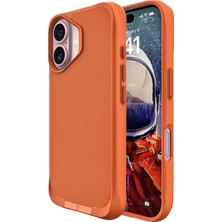 Bix iPhone 16 Plus Vortex Magsafe Kılıf Stand Özellikli 3x Korumalı Mikro Fiber Iç Yüzey Turuncu