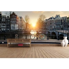 Grown Amsterdam Kanalı Şehir Manzarası Duvar Kağıdı