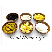 Trend Home Life 6 Adet Ahşap Görünümlü Kavaltılık Kase Çap: 10 cm Derinlik: 3 cm Plastik