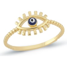 Oroline Kuyumculuk 8 Ayar Nazar Taşlı Altın Kadın Eklem Yüzük