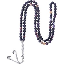 Bütüncül Şifa Mor Akik Doğal Taş 99'lu Tesbih